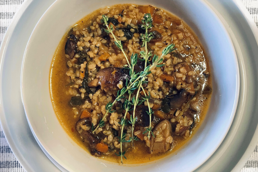 Mushroom rice soup