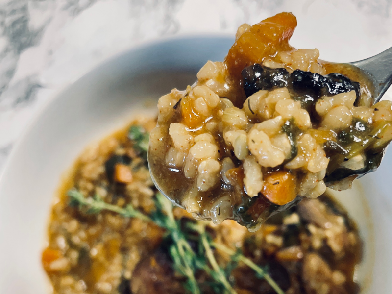 VEGAN MUSHROOM SOUP WITH RICE